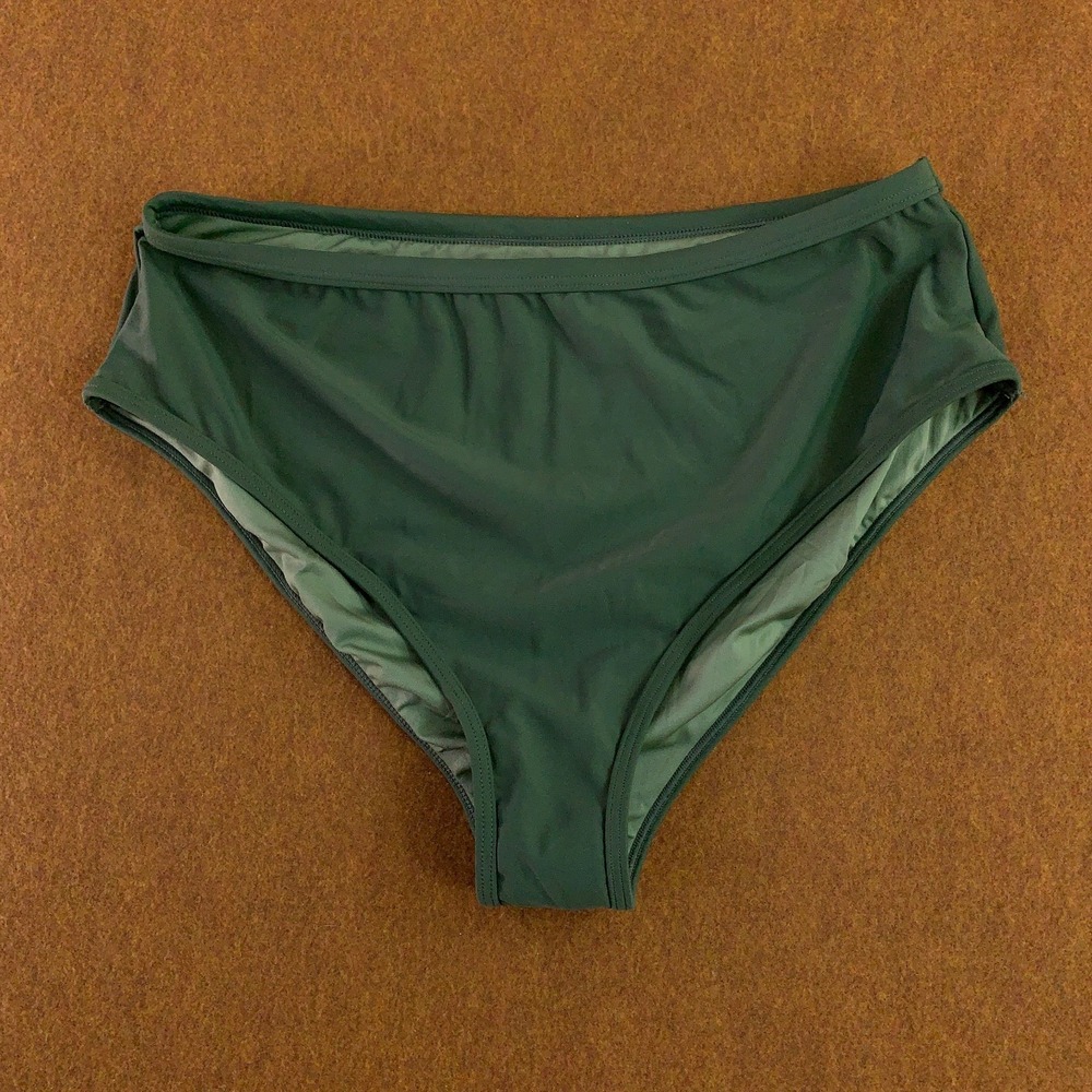 Aidonger Womens X-Large Green Striped High Waist Bottom 2 Piece Bikini Set NWT - Picture 3 of 9